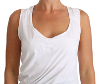 Thumbnail for Elegant White Tie Back Tank Top Tee