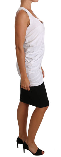 Thumbnail for Elegant White Tie Back Tank Top Tee