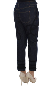 Thumbnail for Embroidered Capri Jeans for Elegant Styling