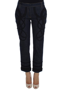 Thumbnail for Embroidered Capri Jeans for Elegant Styling