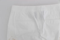 Thumbnail for Elegant White Floral Cutout Dress Pants