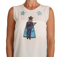Thumbnail for Enchanted Sequined Silk Sleeveless Top