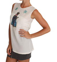 Thumbnail for Enchanted Sequined Silk Sleeveless Top
