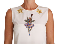 Thumbnail for Enchanted Crystal-Embellished Silk Blouse