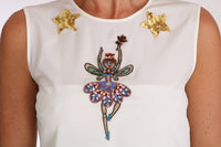 Thumbnail for Enchanted Crystal-Embellished Silk Blouse