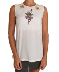 Thumbnail for Enchanted Crystal-Embellished Silk Blouse