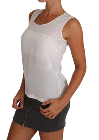 Thumbnail for Elegant Sleeveless White Silk Blouse Top