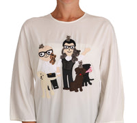 Thumbnail for Chic Figure Family Applique Silk Top