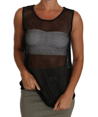 Thumbnail for Elegant Black Mesh Sleeveless Blouse Top