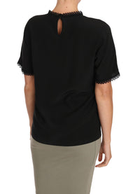 Thumbnail for Elegant Lace Detailed Silk Blouse
