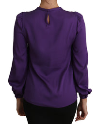 Thumbnail for Enchanted Purple Silk Crystal Blouse