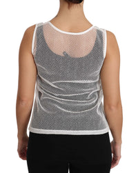 Thumbnail for Elegant White Sheer Sleeveless Top
