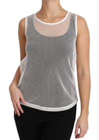 Thumbnail for Elegant White Sheer Sleeveless Top
