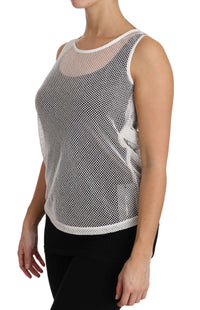 Thumbnail for Elegant White Sheer Sleeveless Top