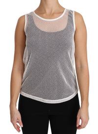 Thumbnail for Elegant White Sheer Sleeveless Top