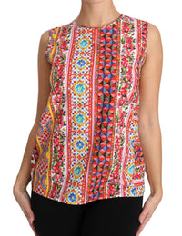Thumbnail for Carretto Print Pure Cotton Tank Top