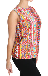 Thumbnail for Carretto Print Pure Cotton Tank Top