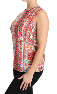 Thumbnail for Carretto Print Pure Cotton Tank Top