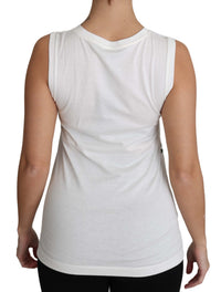 Thumbnail for Elegant White Sleeveless Cotton Silk Shirt
