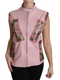 Thumbnail for Stunning Pink Sleeveless Leather Vest