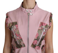 Thumbnail for Stunning Pink Sleeveless Leather Vest