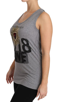 Thumbnail for Sequined Heart Tank Top in Gray