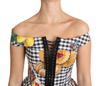 Thumbnail for Chic Checkered Corset Top Blouse