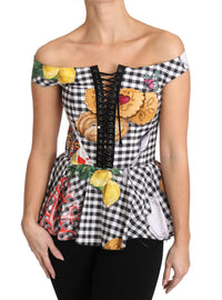 Thumbnail for Chic Checkered Corset Top Blouse