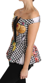 Thumbnail for Chic Checkered Corset Top Blouse