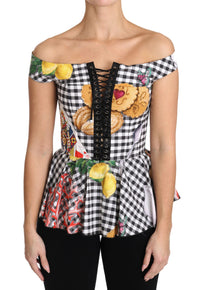 Thumbnail for Chic Checkered Corset Top Blouse