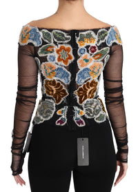 Thumbnail for Elegant Floral Applique Long Sleeve Top