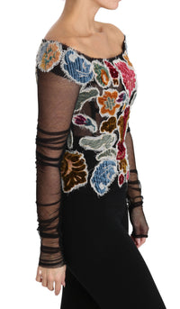 Thumbnail for Elegant Floral Applique Long Sleeve Top