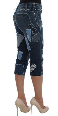 Thumbnail for Chic Blue Patchwork Denim Shorts