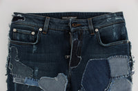 Thumbnail for Chic Blue Patchwork Denim Shorts