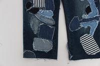 Thumbnail for Chic Blue Patchwork Denim Shorts