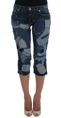 Thumbnail for Chic Blue Patchwork Denim Shorts