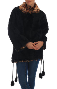 Thumbnail for Elegant Black Lamb Fur Short Coat