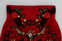Thumbnail for Ravishing Red Silk Embroidered Shorts