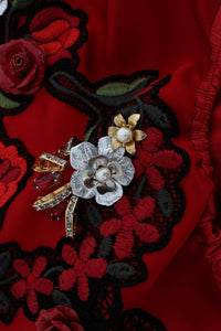 Thumbnail for Ravishing Red Silk Embroidered Shorts