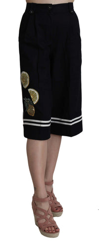 Thumbnail for Elegant High Waist Black Cotton Pants