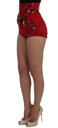 Thumbnail for Enchanted Sicily Crystal-Embellished Silk Shorts