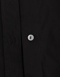 Thumbnail for Elegant Black Cotton Stretch Shortsleeve Blouse