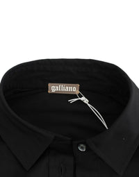 Thumbnail for Elegant Black Cotton Stretch Shortsleeve Blouse