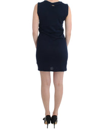 Thumbnail for Elegant Knee-Length Blue Cotton Dress