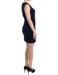 Thumbnail for Elegant Knee-Length Blue Cotton Dress