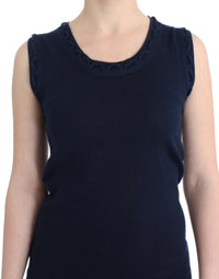 Thumbnail for Elegant Knee-Length Blue Cotton Dress