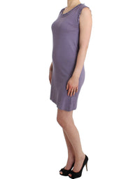 Thumbnail for Elegant Purple Knee-Length Cotton Dress