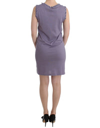 Thumbnail for Elegant Purple Knee-Length Cotton Dress