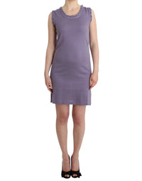 Thumbnail for Elegant Purple Knee-Length Cotton Dress