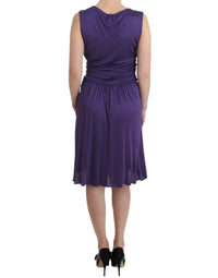 Thumbnail for Elegant Purple Knee-Length Jersey Dress